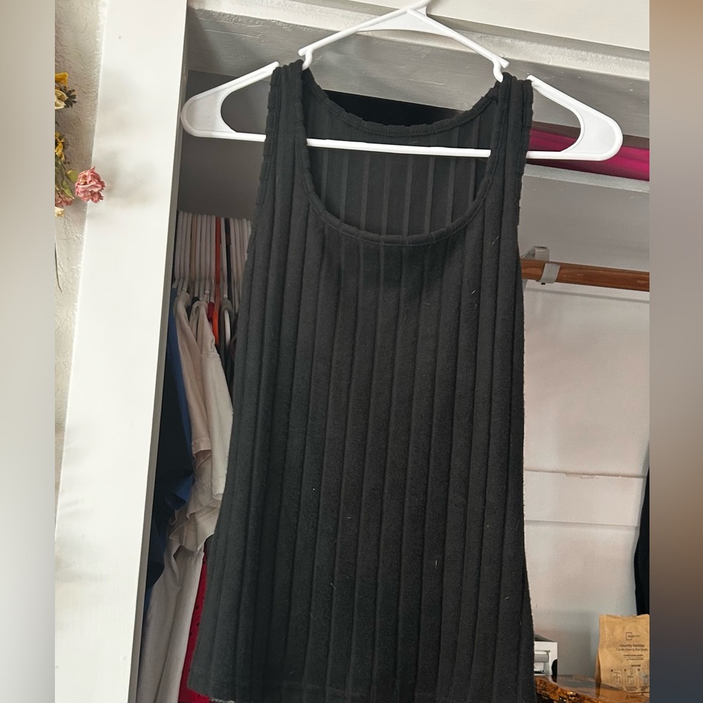 Black Ribbed Women's Tank Top
